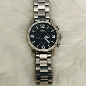 Fossil Stainless Steel Watch with Black Dial